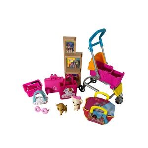 Bulk Lot Of 12 Barbie Pet Boutique Accessories (some tiny) Dogs Cat Stroller